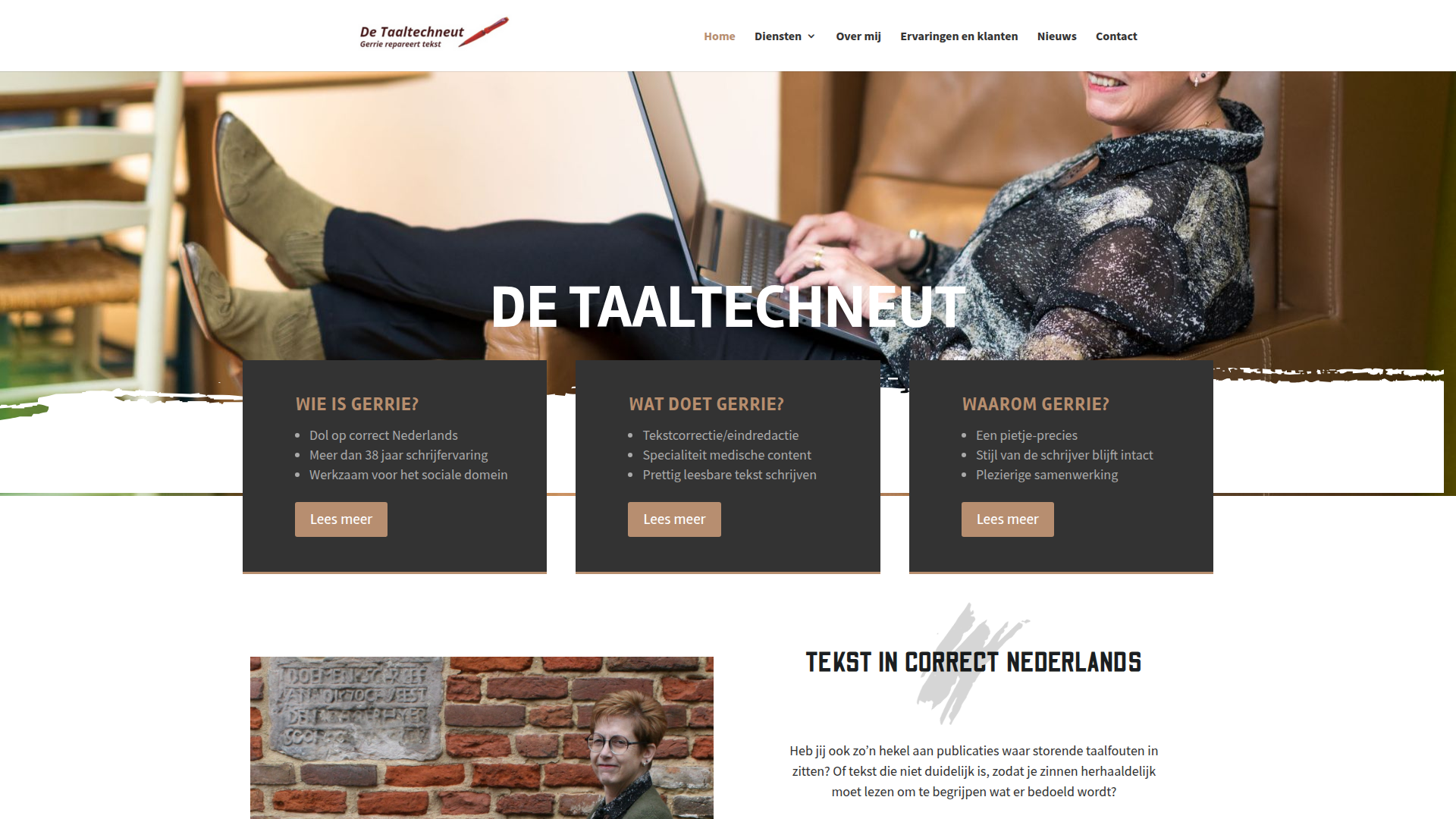 Website ontwerp voor Gerrie de Taaltechneut - Webdesign door Refreshed Webdesign