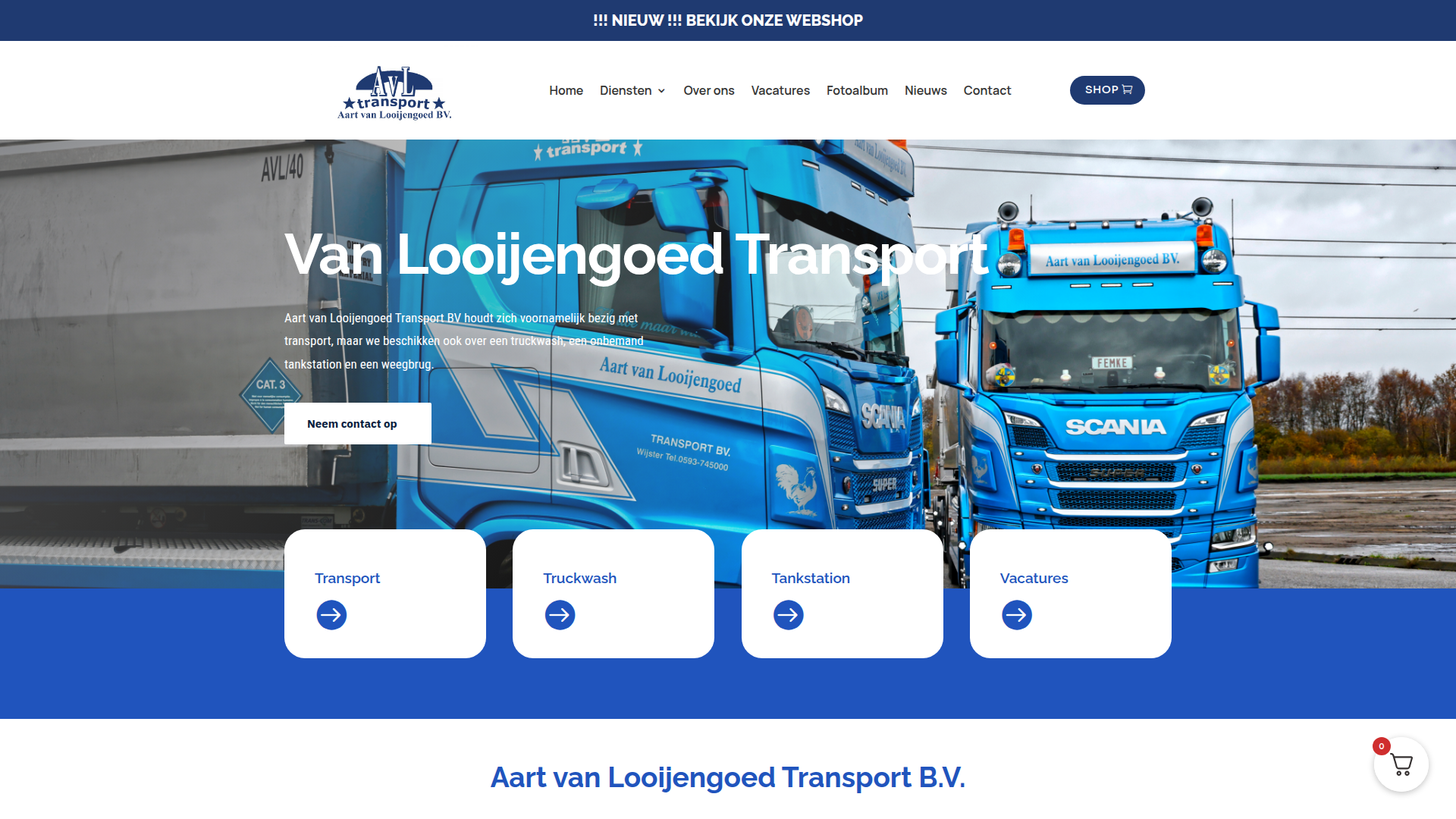 Website ontwerp voor Looijengoed Transport - Webdesign door Refreshed Webdesign