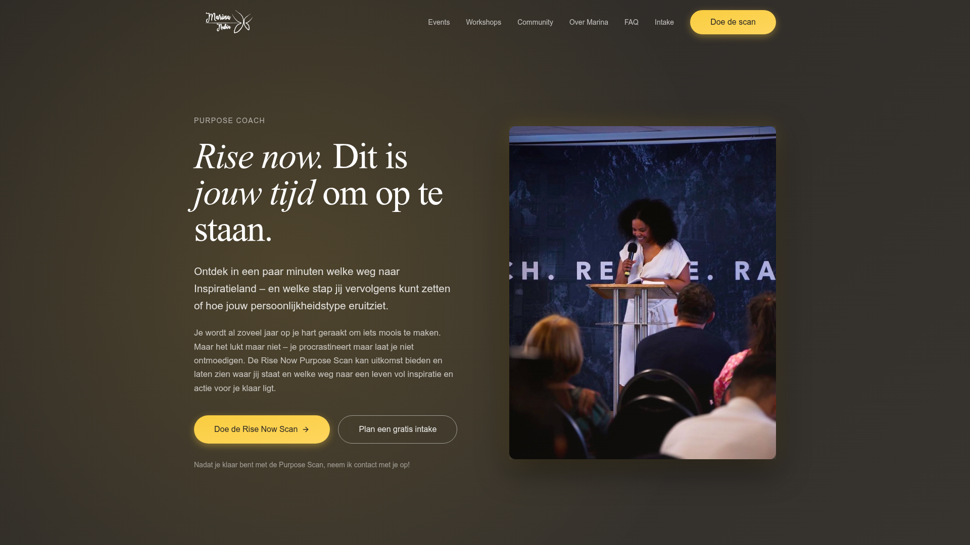 Marina Nubia — website gemaakt door Refreshed Webdesign